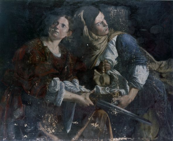 Anonimo — Gentileschi Orazio - sec. XVII - Giuditta con la testa di Oloferne — insieme, dopo la pulitura